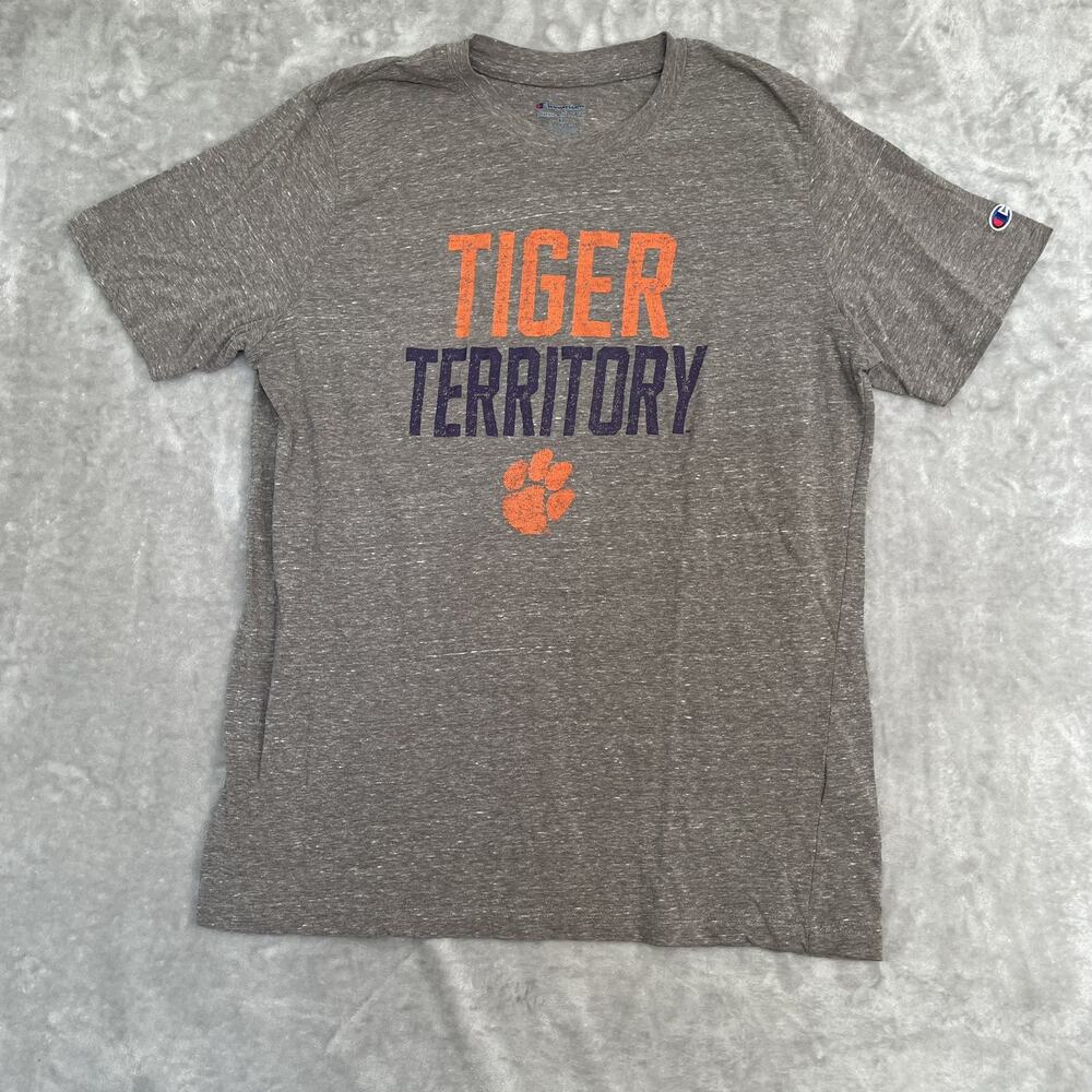 Clemson University T-Shirt Mens XL Champion Tiger Territory Gray Tee Shirt